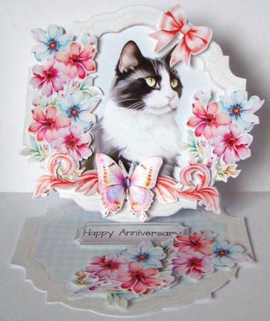 Kool Kitties 7 Shaped Easel Card by Margaret McCartney