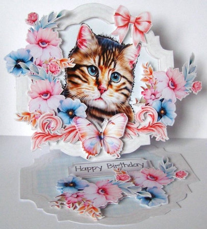 Kool Kitties 12 Shaped Easel Card by Margaret McCartney