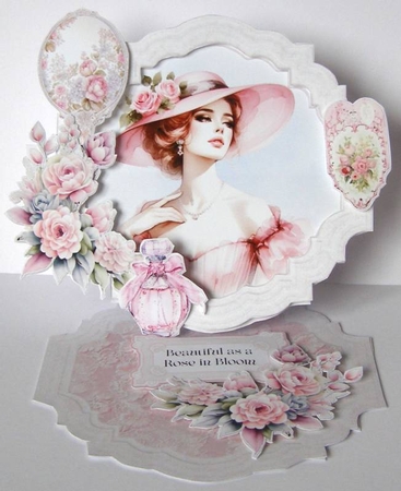 Vintage in Pink 4 Shaped Easel by Margaret McCartney