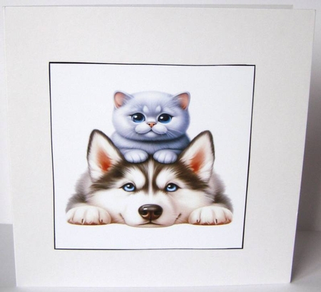 Best Friends Dog and Cat Card Toppers by Margaret McCartney