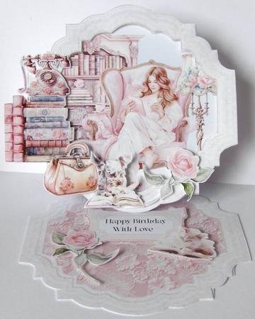 Vintage in Pink 10 Shaped Easel by Margaret McCartney
