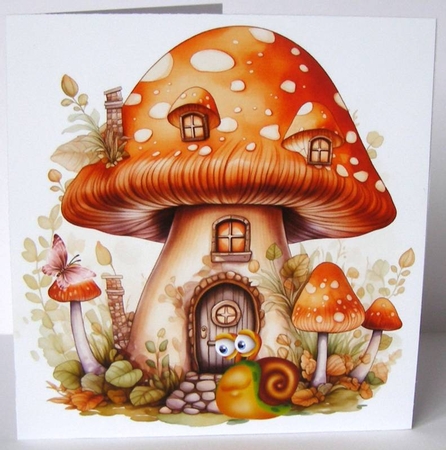 Fanciful Fairy House in Orange - Mix 1 by Margaret McCartney