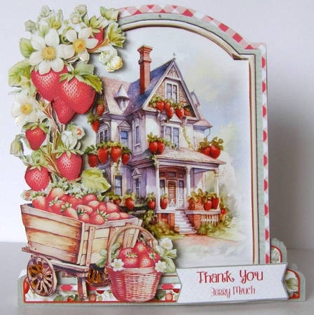 The Vintage Strawberry Patch 2 XL Shaped Card Kit by Margaret McCartney