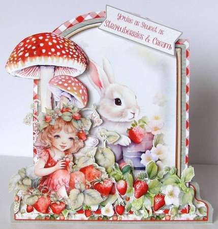 The Sweet Strawberry Patch 2 XL Shaped Card Kit by Margaret McCartney