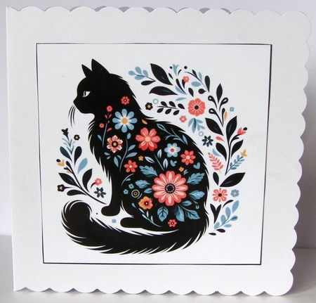 Beautiful Black Cat Silhouette Card Toppers by Margaret McCartney
