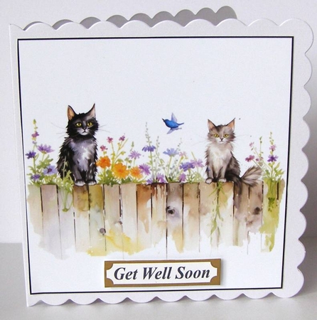 Cats on a Fence Card Toppers by Margaret McCartney