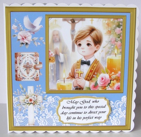 Boy Communion card front 2 by Margaret McCartney