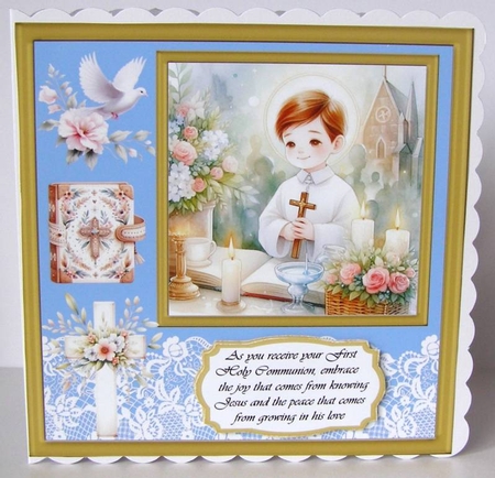 Boy Communion card front 5 by Margaret McCartney