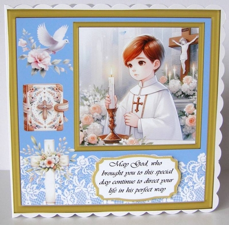 Boy Communion card front 6 by Margaret McCartney