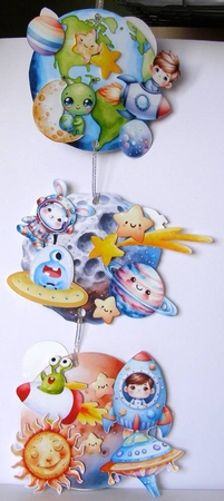 The Little Astronaut - Hanging Planets Trio by Margaret McCartney