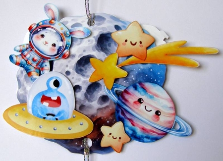 The Little Astronaut - Hanging Planets Trio by Margaret McCartney