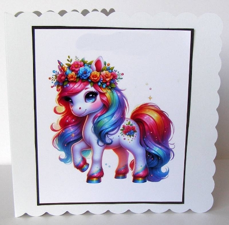 Rainbow Unicorns 6 - Toppers x 4 Sheet by Margaret McCartney