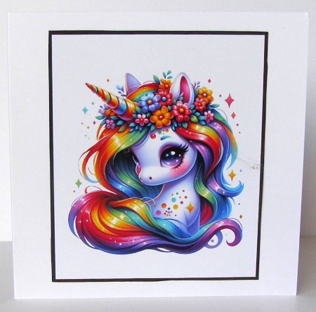 Rainbow Unicorns 6 - Toppers x 4 Sheet by Margaret McCartney