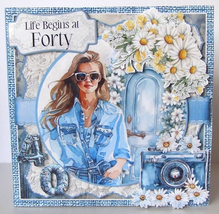Denim & Lace 20 6x6 Simply Cards  by Margaret McCartney