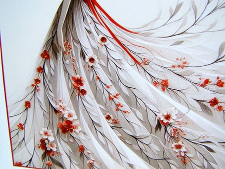 Flower lady in red  by Margaret McCartney