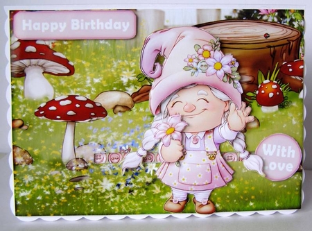 Maisie the Gnome Slider Card by Margaret McCartney