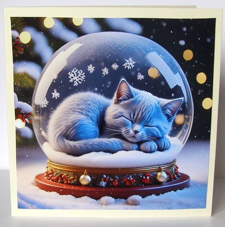 Snow globe kitties by Margaret McCartney