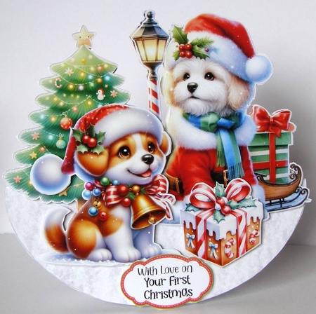 Paws for Christmas 7 XL Rocker Card  by Margaret McCartney