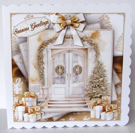 White & Gold Winter Porch Mini Kit 7X7 by Margaret McCartney