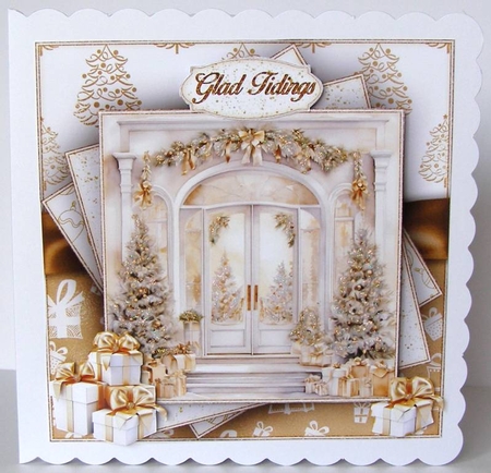 White & Gold Winter Porch Mini Kit 7X7 by Margaret McCartney