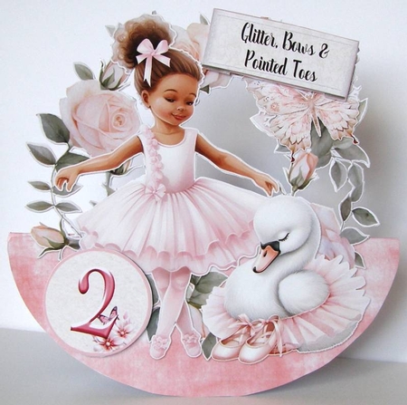 My Sweet Ballerina 2 XL Rocker Card  by Margaret McCartney