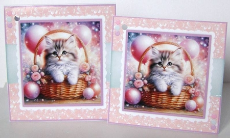 Happy Birthday Kitten In A Basket - Mini Kit by Margaret McCartney