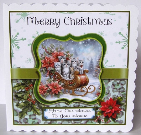 Santas Kitten Sleigh by Margaret McCartney