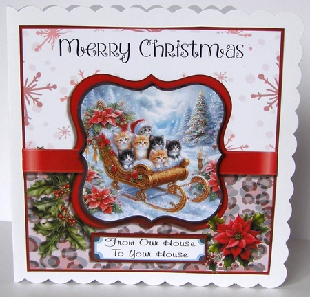 Santas Kitten Sleigh by Margaret McCartney