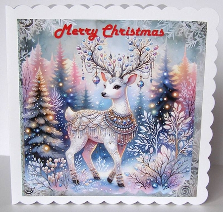 BEJEWELED REINDEER, CHRISTMAS, CLIPART, SUBLIMATION, CARDS,  Featured Gallery Photo