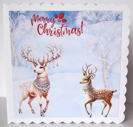 BEJEWELED REINDEER, CHRISTMAS, CLIPART, SUBLIMATION, CARDS,  by Margaret McCartney