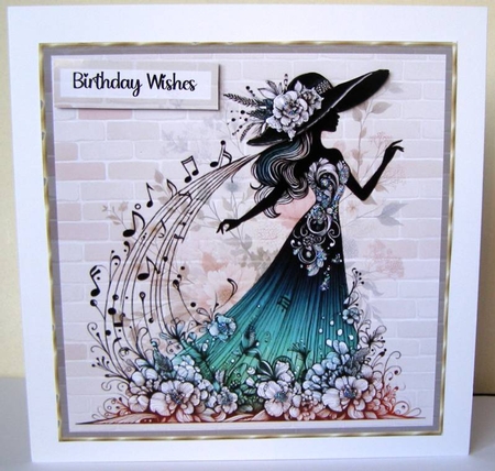 Music & Flowers Teal 3 by Margaret McCartney