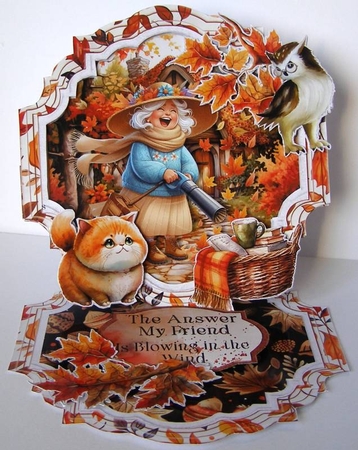 Autumn Blessings 21 Shaped Easel by Margaret McCartney