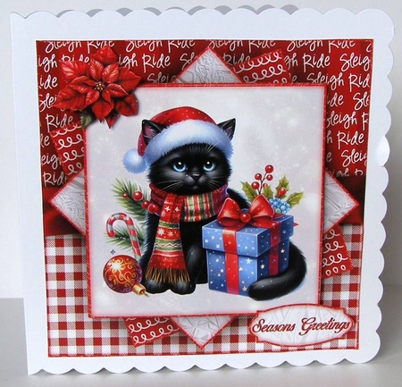 Winter Black Cat Mini Kit 7X7 by Margaret McCartney