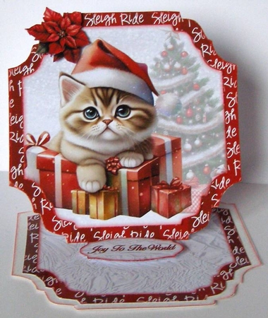 Cats With Gifts Shaped Easel Card Kit 2 by Margaret McCartney