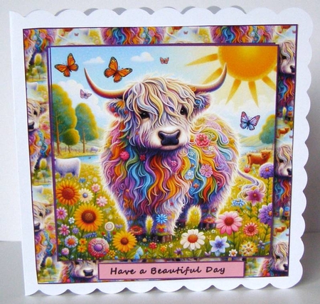 highland coo floral by Margaret McCartney
