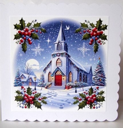 10 Christmas Church Card fronts. 8x8 inches. JPEG by Margaret McCartney