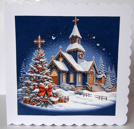 10 Christmas Church Card fronts. 8x8 inches. JPEG by Margaret McCartney