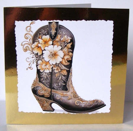 Cowgirl Florals In Black and Gold - Mix 1 by Margaret McCartney