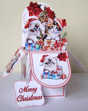 Christmas Cat Pop-Up Box Mini Kit 2 by Margaret McCartney