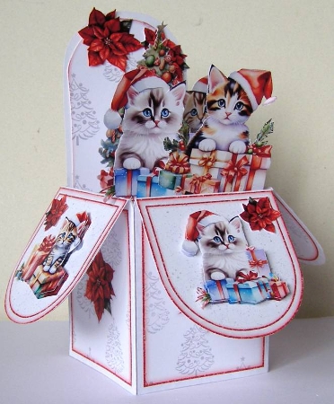 Christmas Cat Pop-Up Box Mini Kit 2 by Margaret McCartney