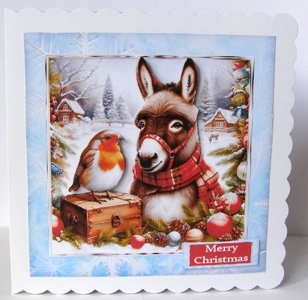 Christmas Donkey and Robin1 by Margaret McCartney