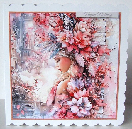 Beautiful Flower Lady in pink by Margaret McCartney