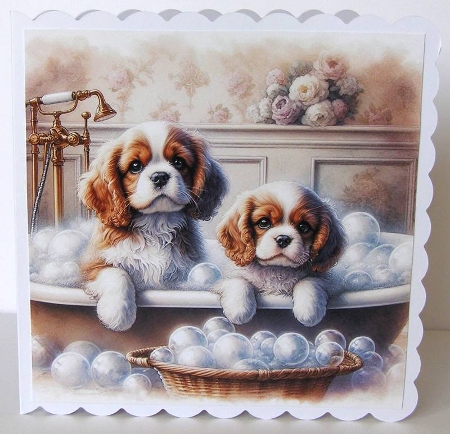 KING CHARLES SPANIEL PUPPIES - Illustrations for Cardmakers & Designers   by Margaret McCartney
