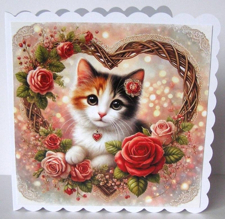 Rose Heart Cats 2 by Margaret McCartney