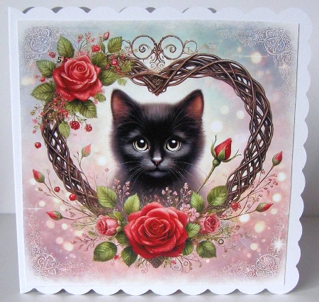 Rose Heart Cats 2 by Margaret McCartney
