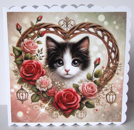 Rose Heart Cats 2 by Margaret McCartney