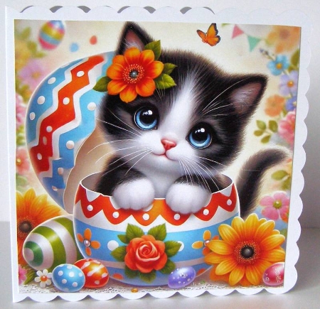 Happy Easter Kitten 1 by Margaret McCartney