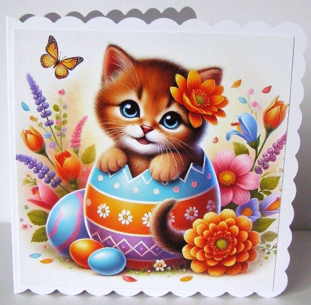 Happy Easter Kitten 1 by Margaret McCartney
