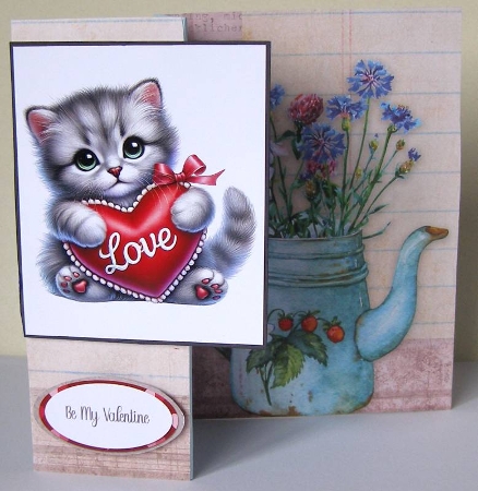 Valentines Kittens 1 - Toppers x 4 Sheet by Margaret McCartney