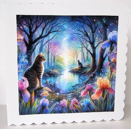 Iris Cat Pond by Margaret McCartney